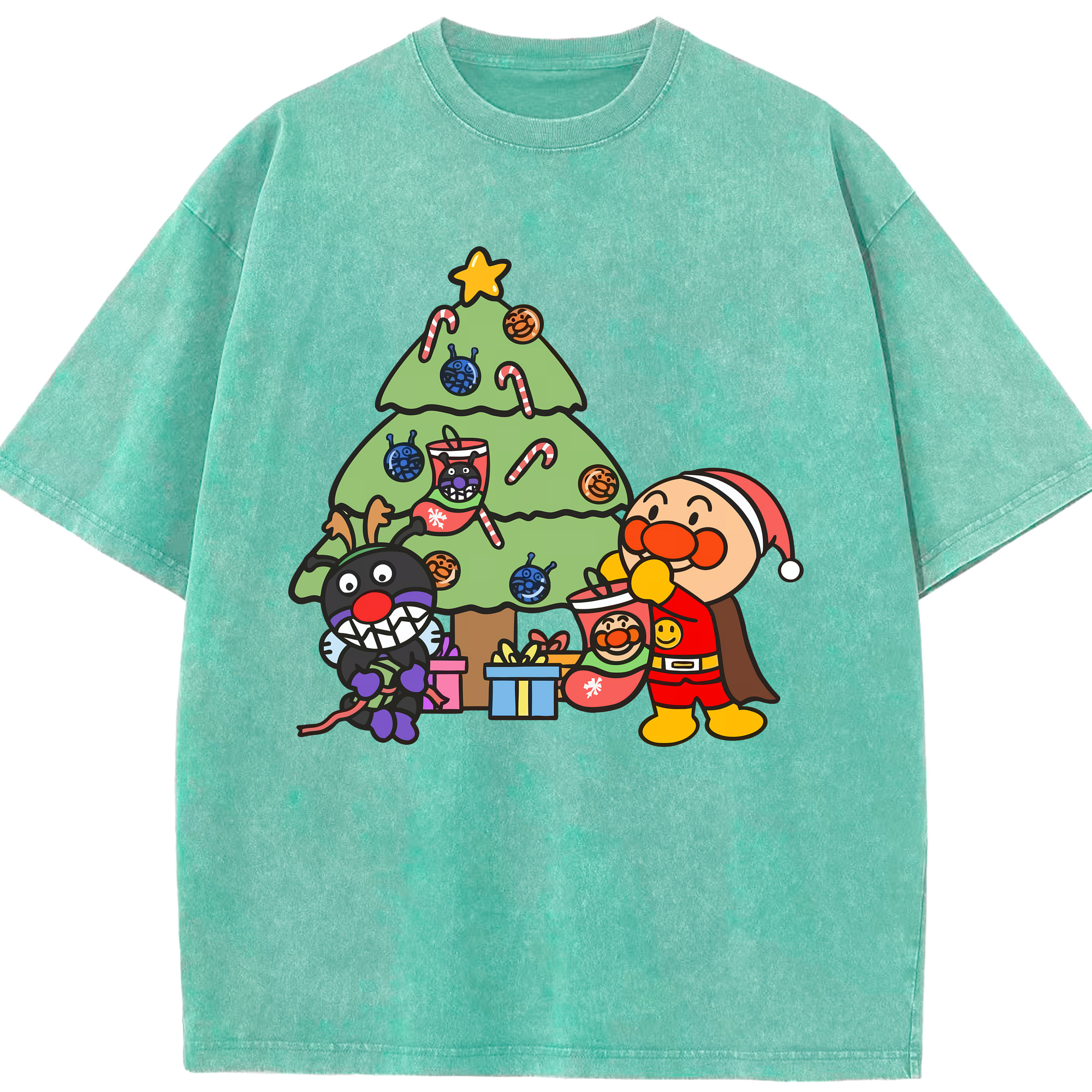 （画像用） アンパンマン Anpanman 綿100% ヴィンテージ風 半袖Tシャツ（フロントプリント）